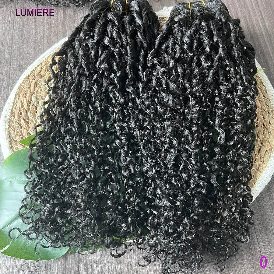 Bouncy Burmese Pixie Curly Human Hair Bundles with Closure Frontal 20A  Closure And Bundles  Burmese Virgin Hair Extensions
