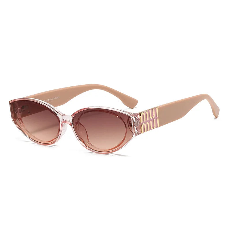Unisex HSF Marketplace luxury glamour oval sunglasses with minimalist frames and UV400 lenses