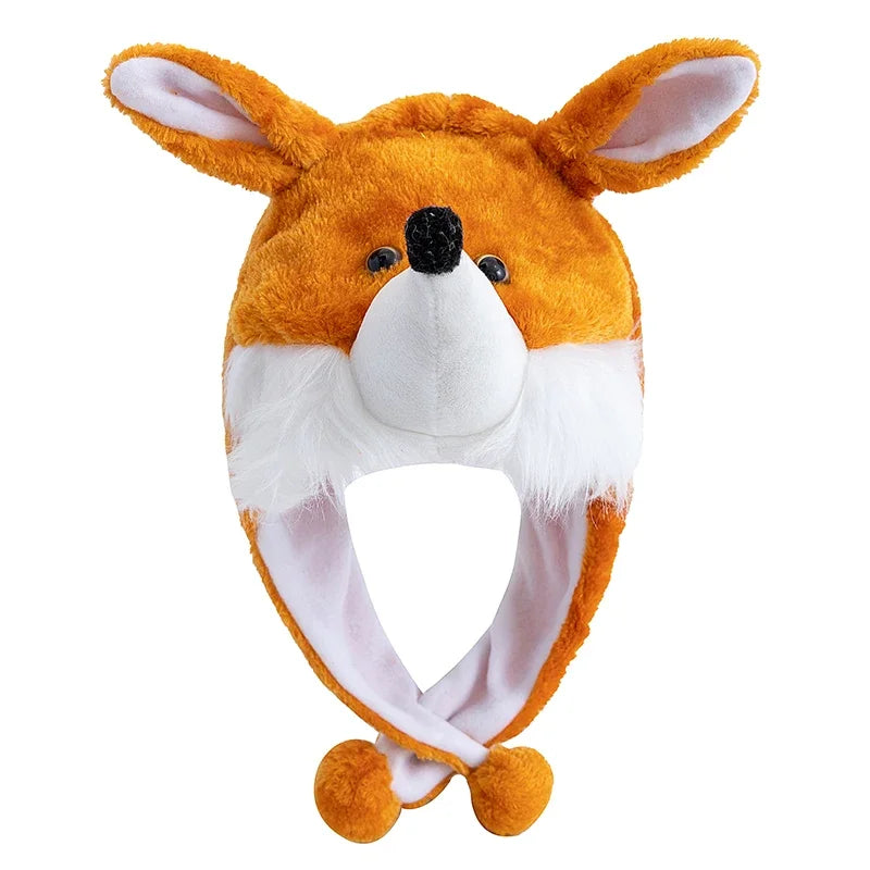 Women's HSF Marketplace plush 3D animal-style winter hat with playful decorative couple cap design