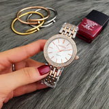 Contena Brand Luxury Women's Watch Fashion Rhinestones Stainless Steel Quartz Watch Simple Elegant Ladies Watch Reloj Mujer
