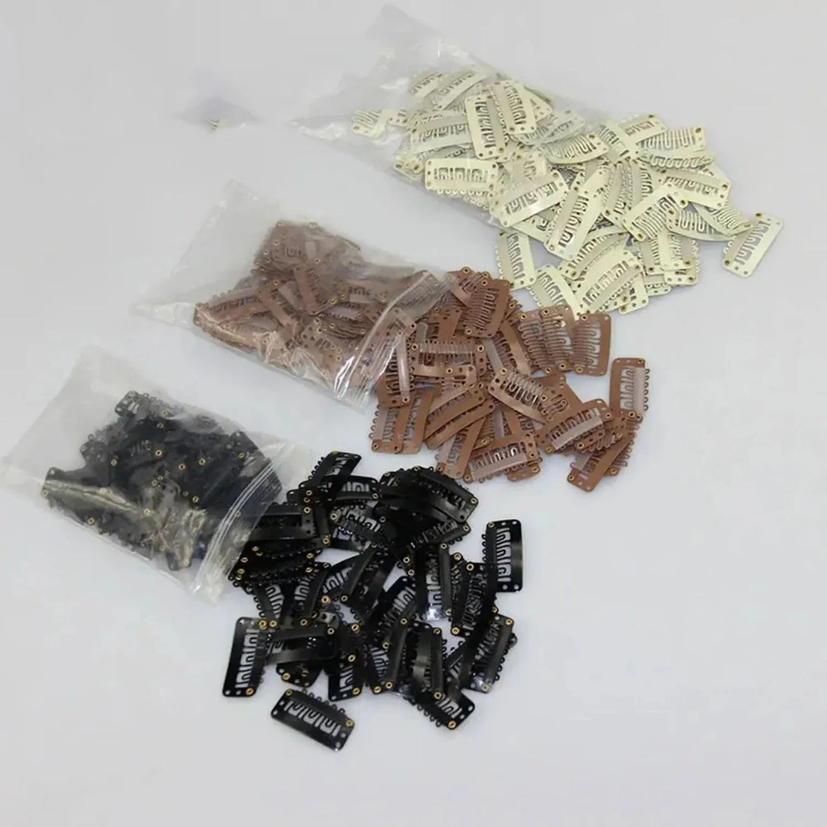 50/20pcs 2.3cm-3.2cm Black Brown Color Wig Clips Snap Clip For Hair Extension Wig Weft Wig PP Hairpins Large Clips Styling Tools