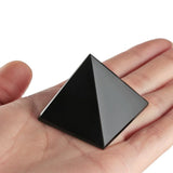 4-20cm Natural Mineral Black Tourmaline Pyramid, Crystal Quartz Black Ore Healed, Mineral Polished Triangular Pyramid