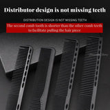 Black carbon double-sided hair cutting comb from HSF Marketplace, heat-resistant, antistatic styling tool for professional barbers.