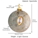 Jewelry charm pendant featuring jade agate, amethyst, amazonite, water grass, and lapis lazuli with 18K gold plating for necklace craft.