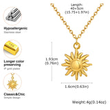 Stainless steel spiral sunflower pendant necklace for women, 18K gold plated, boho style, waterproof fashion jewelry.