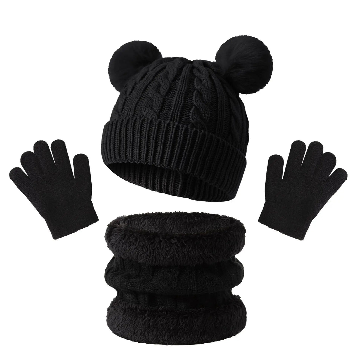 Children's thermal knit fleece winter set with hat, scarf, and gloves by HSF Marketplace