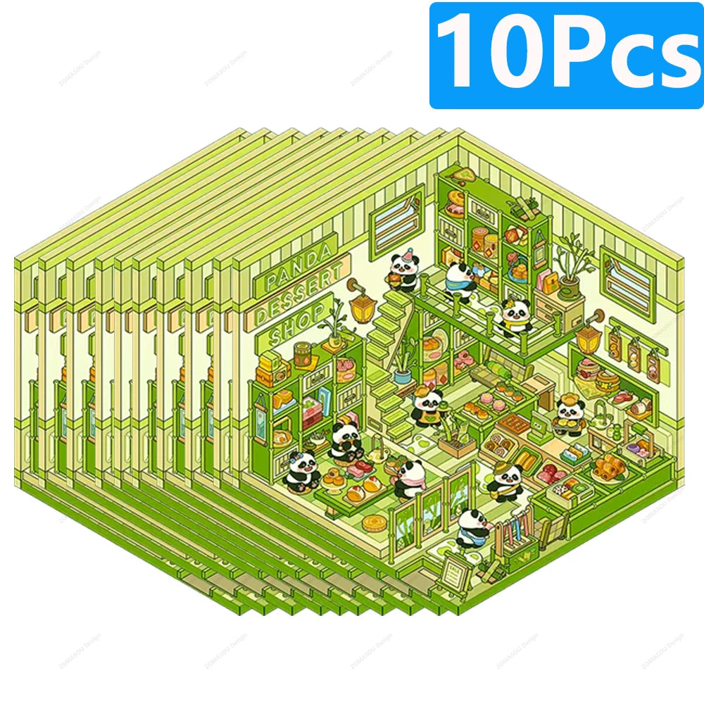 3D landscaping stickers for miniature scenes, colorful nature-themed sticker therapy set by HSF Marketplace