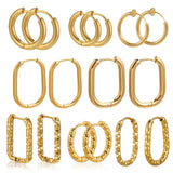 Six stainless steel textured hoop earring components for DIY jewelry making by HSF Marketplace