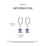 925 sterling silver hoop earrings with night sky gemstones by HSF Marketplace