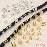 70-piece metal hair beads and cuffs set for braids by HSF Marketplace