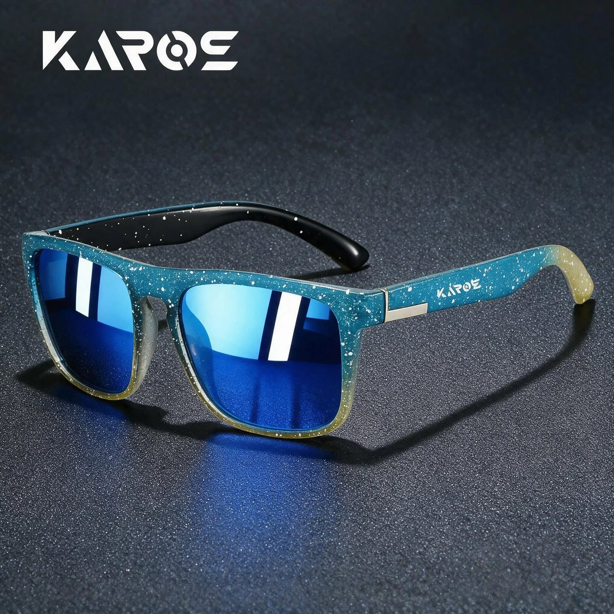 Unisex 2026 Karos vintage square sunglasses with UV400 polarized lenses, featuring a stylish frame and brand logo detail.