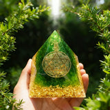 1pc Orgonite Pyramid Stone, Natural Crystal Gemstone, Pyramid Ornaments for Home Office, Desktop Decoration