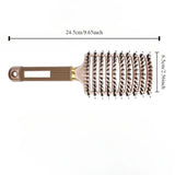 HAIRSOFLY detangling hair brush for wet curly hair with scalp massage, black ergonomic design