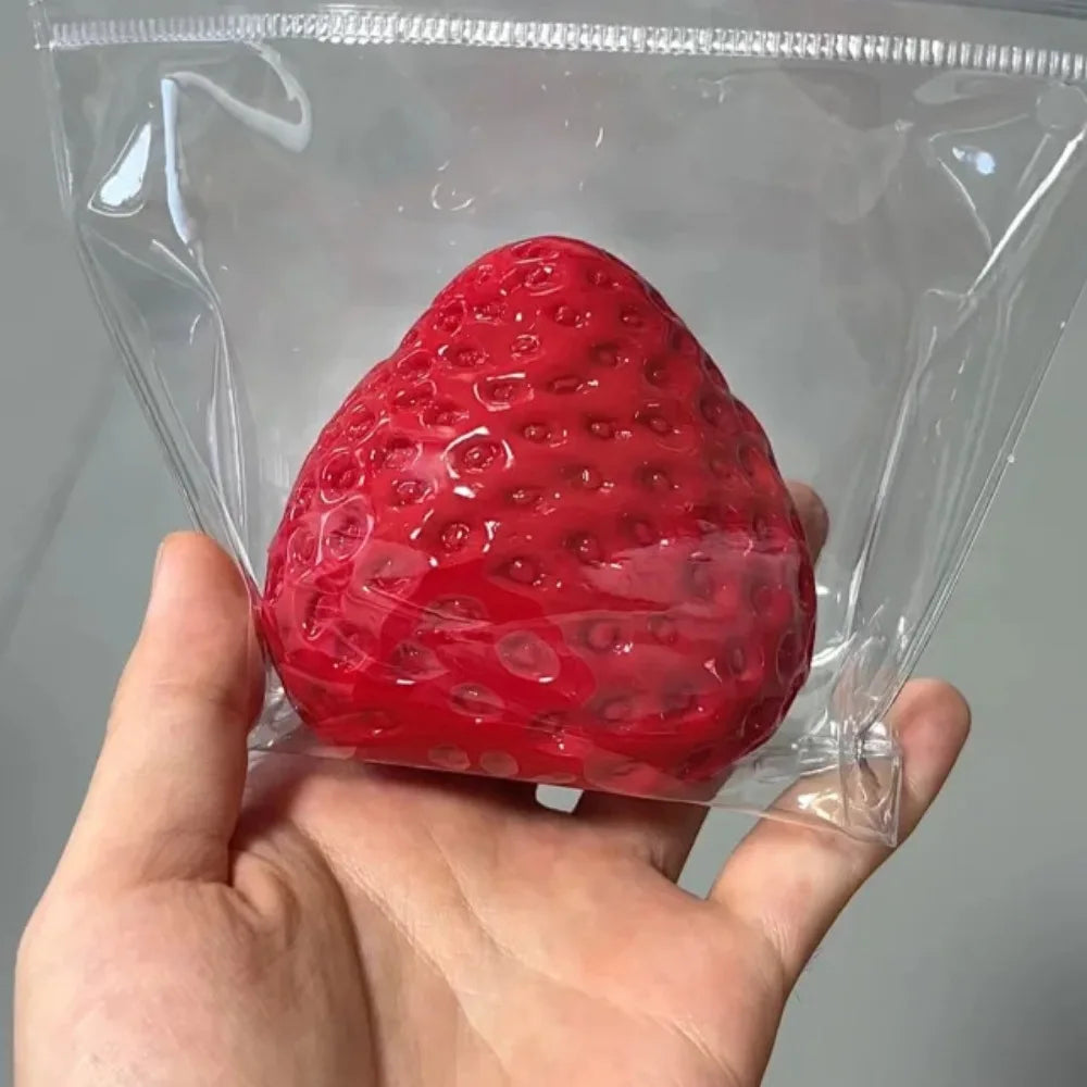 Strawberry Taba Squishy Fidget Toy - Slow Rebound Stress Relief Toy for Kids, Adults, Office & Party Favors - Squeeze Gift 2026