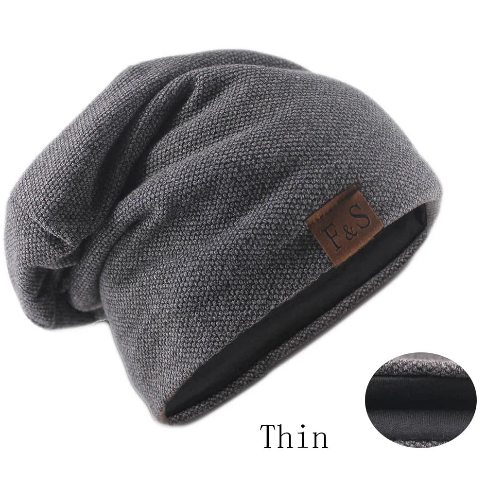 Women's autumn knitted solid-color bonnet beanie hat, soft casual turban style for men and women