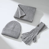 Wool beanie, scarf and glove set for winter warmth by HSF Marketplace