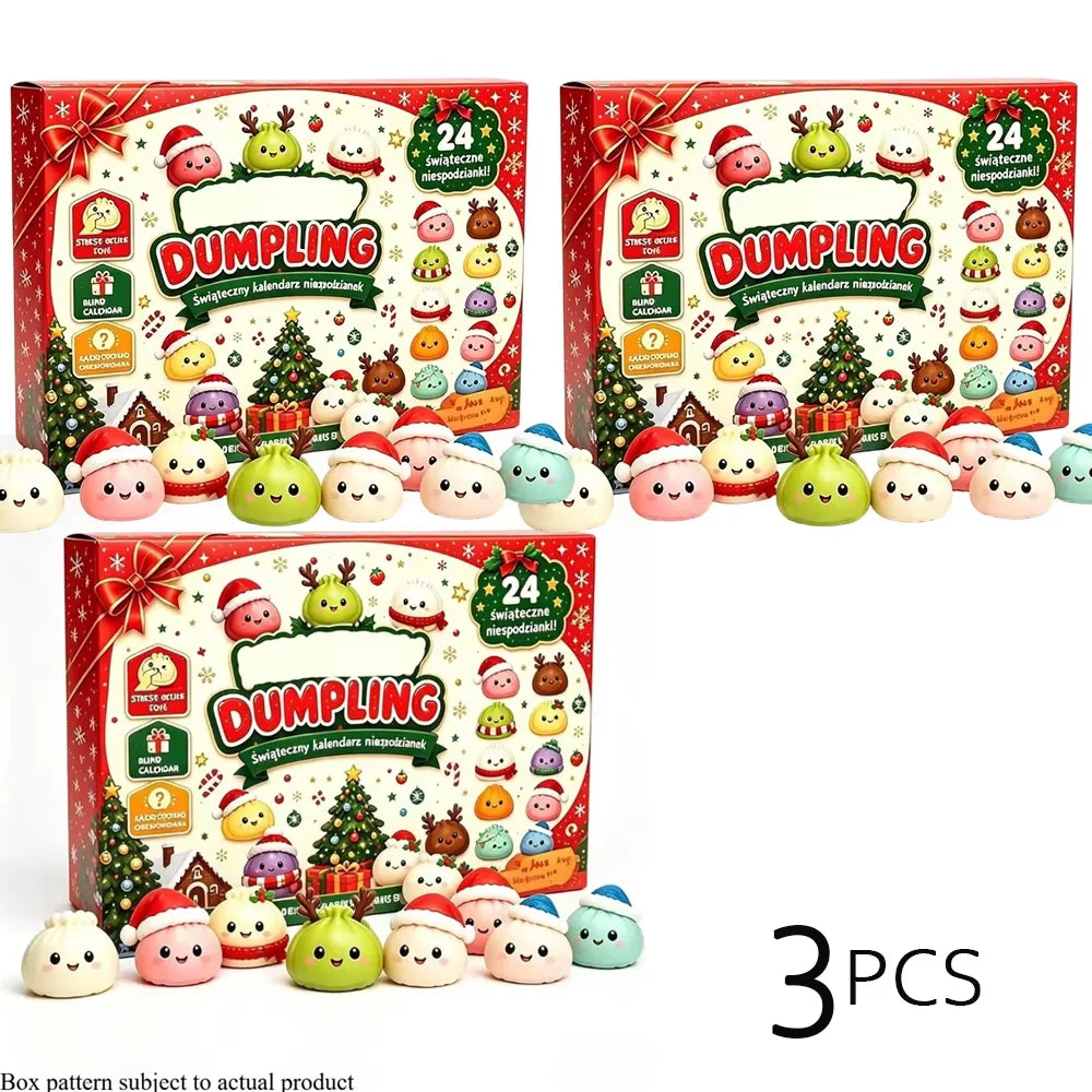 Dumpling squishy fidget Christmas countdown advent calendar 2026 by HSF Marketplace with 24 surprise sensory toys