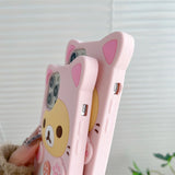 Rilakkuma bear soft silicone iPhone 17 Pro Max case in a cute character design