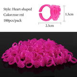 100PCS Disposable Glue Rings Eyelash Extension/Nail Art/Tattoo Blossom Smart Cup Extension Supplies Tools