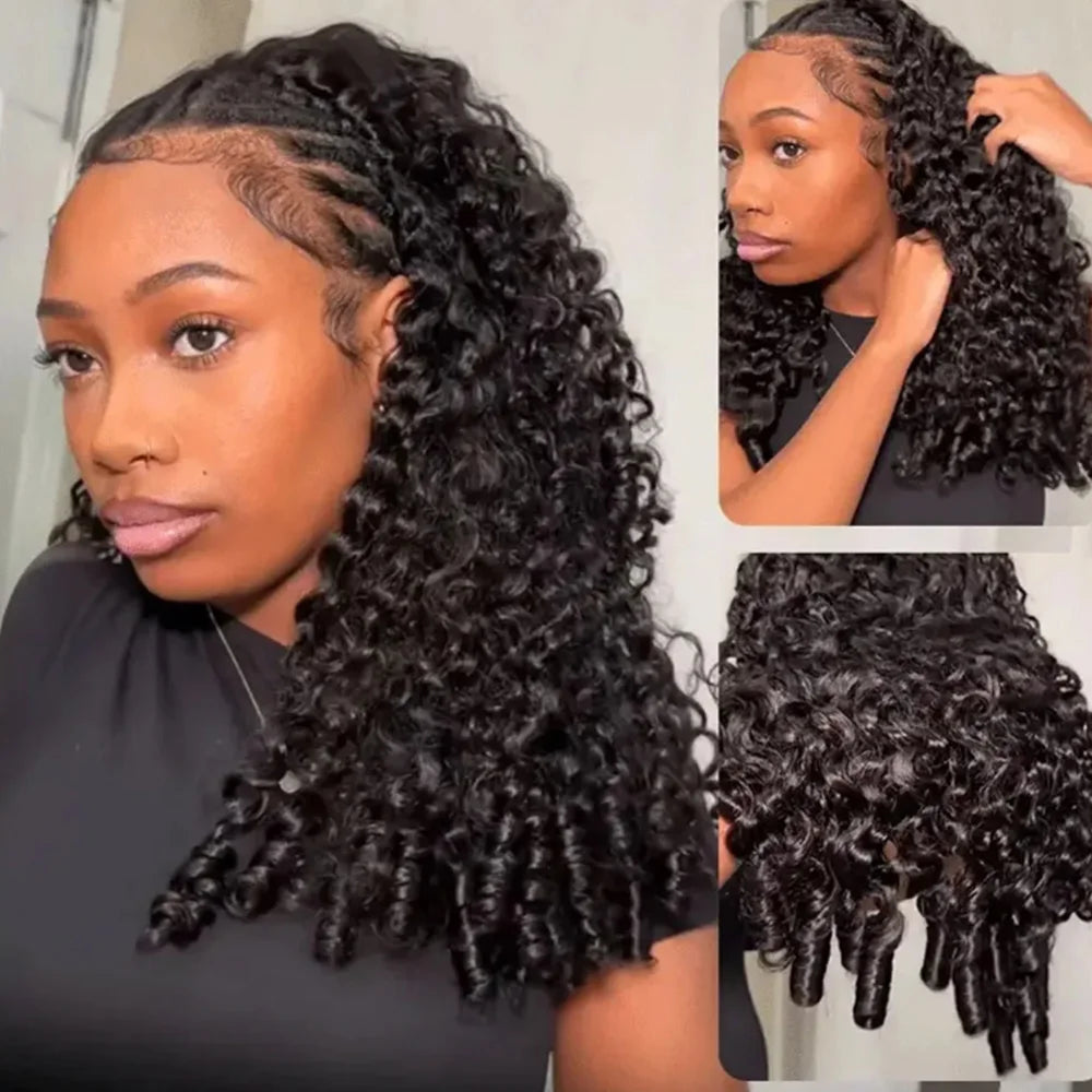 Burmese curly 13x6 HD lace front human hair wig, 220% density, pre-plucked glueless style for women