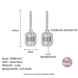 Emerald cut moissanite earrings in S925 silver by HSF Marketplace