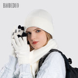 Winter hat, gloves, and scarf set for men and women by HAIRSOFLY SHOP