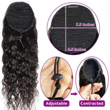 Water wave wrap-around drawstring ponytail human hair extension by HSF Marketplace