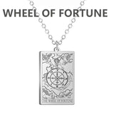 Dawapara Tarot Cards necklace for women, stainless steel jewelry with major arcana tarot charm, a symbolic amulet for wealth and divination