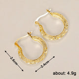 Huitan hollow out hoop earrings for women, modern metal jewelry in a sleek openwork design