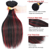 1B/99J Highlight Human Hair Bundles with Closure 12A Straight 99j Colored Human Hair Bundles With Closure Burmese Hair Bundles