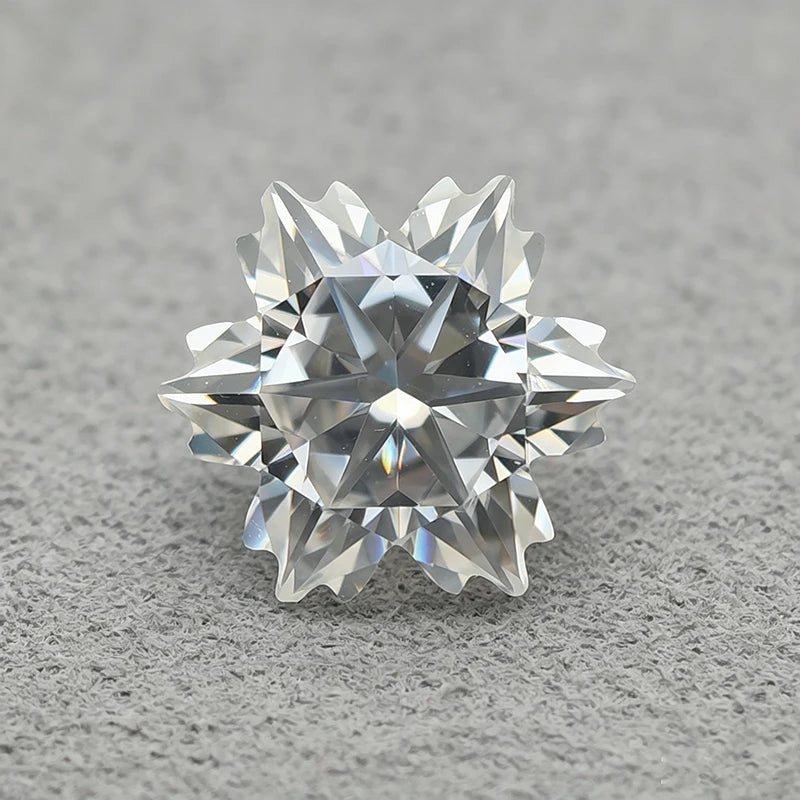 D Color Snowflake Cut Moissanite Loose Gemstones 2.5-7.0ct VVS1 for Ring Pendant Earrings DIY Jewelry Making