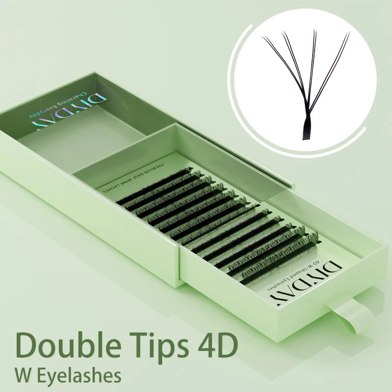 DIYDAY 3D W lashes extension 6D W-shaped premade eyelash fans in C and D curl styles
