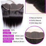 Brazilian Human Hair Bundles With Closure Straight Raw 3 4 Bundles With 4x4 5x5 HD Lace Closure Virgin Weave With 13x4 Frontal
