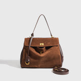 Large capacity women's split leather tote bag by HSF Marketplace, spacious everyday handbag with structured design