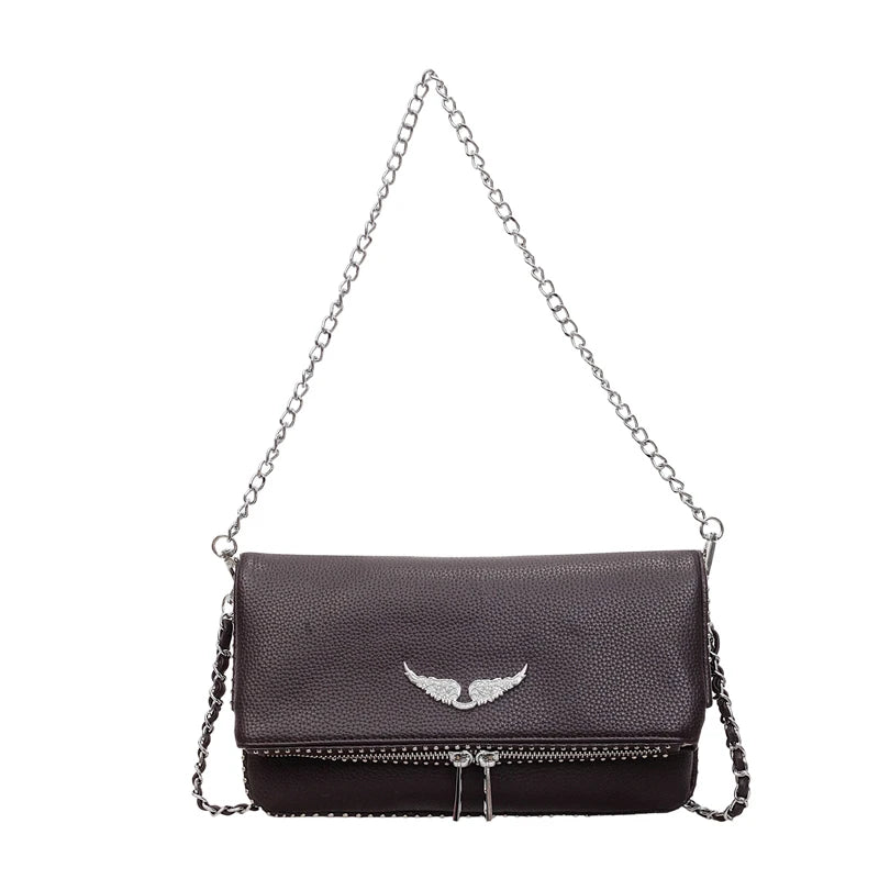 Small square women's crossbody bag by HSF Marketplace with retro chain design and compact structured silhouette