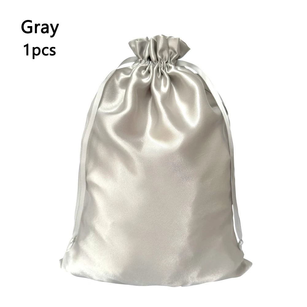 1/5pcs Satin Bags for Packaging Hair Extensions, Bundles, Wigs Soft Silk Pouches With Drawstring for Hair Tools Storage Bags
