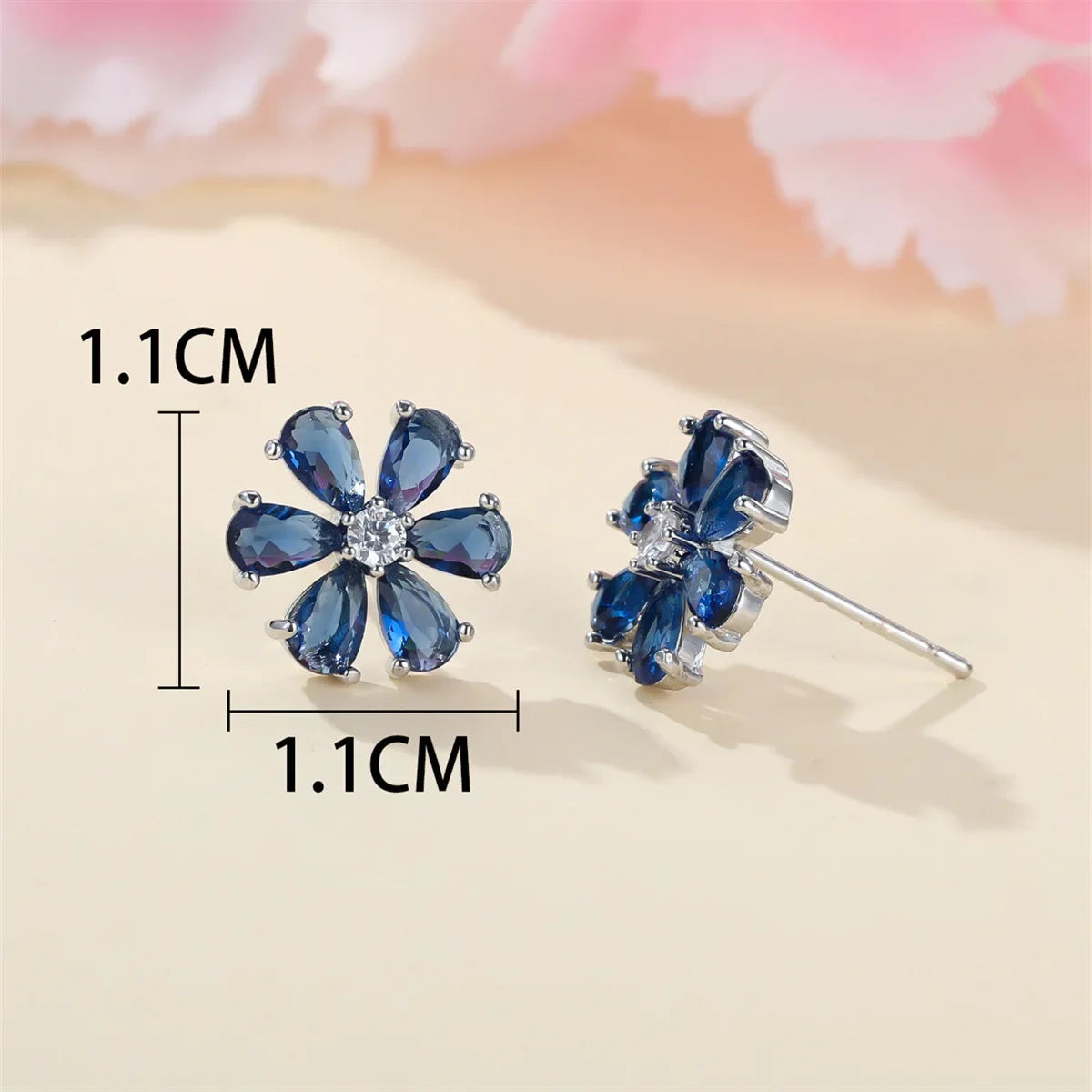 HSF flower shaped earrings for women, cute versatile jewelry with floral design