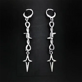 Classic star earrings, hypoallergenic grunge jewelry with dangly chunky y2k goth punk star design