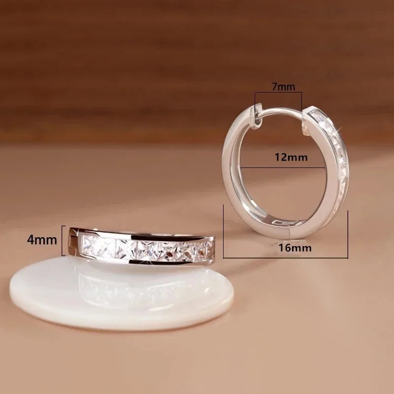 925 sterling silver zircon earrings for women, elegant jewelry design
