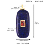 Jewelry charm pendant featuring jade agate, amethyst, amazonite, water grass, and lapis lazuli with 18K gold plating for necklace craft.