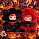 Large Halloween gothic bunny plush doll collectible in a blind box, soft fluffy kawaii character figure