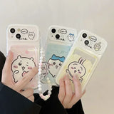 Cute cartoon anime Chiikawa card wallet phone case for iPhone 11–16 by HSF Marketplace