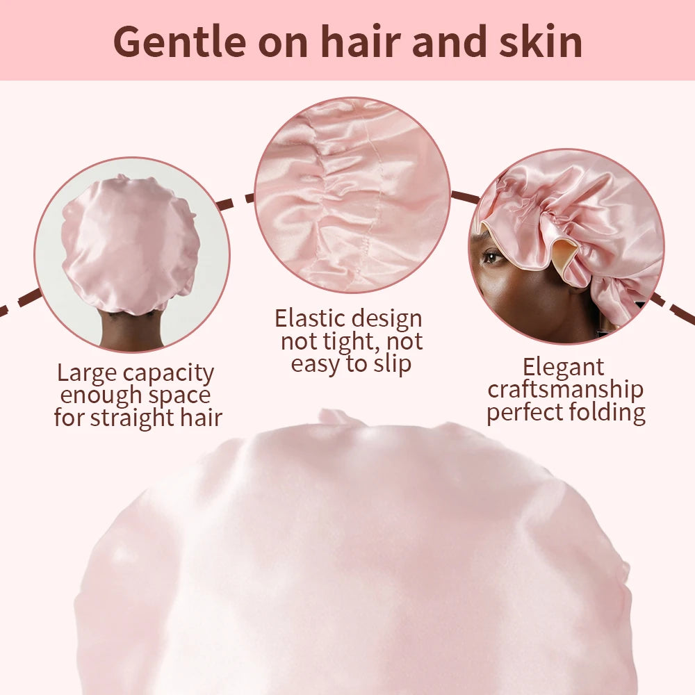Two-tone satin reversible bonnet for sleeping and hair protection by HSF Marketplace