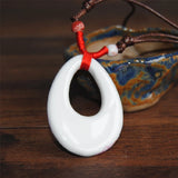 Women's ceramic fashion necklace with pendant, wholesale jewelry by HSF Marketplace, stylish jewelry for women and ladies.