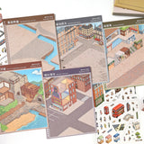 Kawaii 3D street view miniature scene sticker book for DIY fun by HSF Marketplace