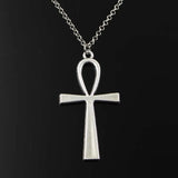 Antique silver Egyptian ankh pendant necklace for women by HSF Marketplace