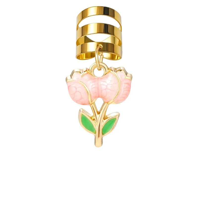 Stars tulip alloy hair jewelry for stylish braid accessories by HSF Marketplace