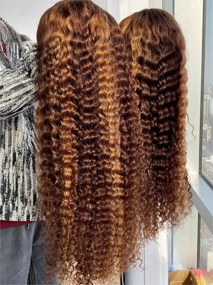 Highlight Curly Lace Front Human Hair Wig 13x4 Vietnamese Honey Blonde Deep Wave Hd Lace Wig 13x6 Human Hair Raw Virgin Hair
