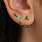 3 pairs zircon little huggies hoop earrings set, stainless steel cartilage piercing jewelry for women