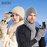 Winter hat, gloves, and scarf set for men and women by HAIRSOFLY SHOP